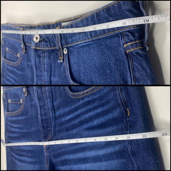 Rag & Bone Blue Denim Dre Low-Rise Frayed Hem Button Fly Shorts $165 Size 32 NEW - Picture 9 of 11